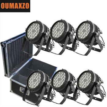 

6pcs/lot with flight case Dmx lighting 18pcs rgbwa 5in1 full color outdoor LED par 5in1 led waterproof par stage light