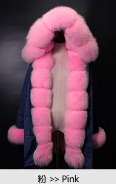 Зимняя женская мода из натурального большого лисьего меха с капюшоном и манжетами из натурального кроличьего меха, толстые теплые камуфляжные Длинные куртки, парки, пальто - Цвет: C2