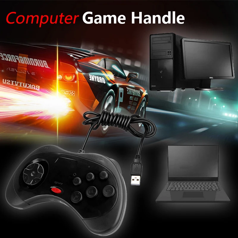 ANBES проводной геймпад USB Классический игровой контроллер для ПК sega Сатурна