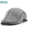JAMONT High Quality English Style Winter Woolen Elderly Men Cap Thick Warm Beret Hat Classic Design Vintage Visor Cap Snapback 1