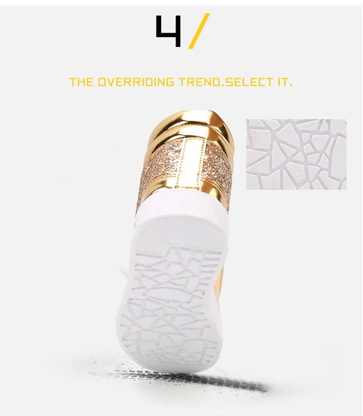 Brand Men Shoes 2018 Fashion Sequined Men Boots Bling Side Zipper High Top Shoes Man Casual Flat dancing street Hip hop Shoes (3)