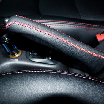 

LS AUTO Top genuine leather Case for handbrake for Peugeot 207 hand brake cover top layer leather cover handbrake