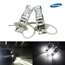 ANGRONG 2x H3 453 Bulb 10 SMD SAMSUNG LED Projector Head Daytime Running Fog Light DRL