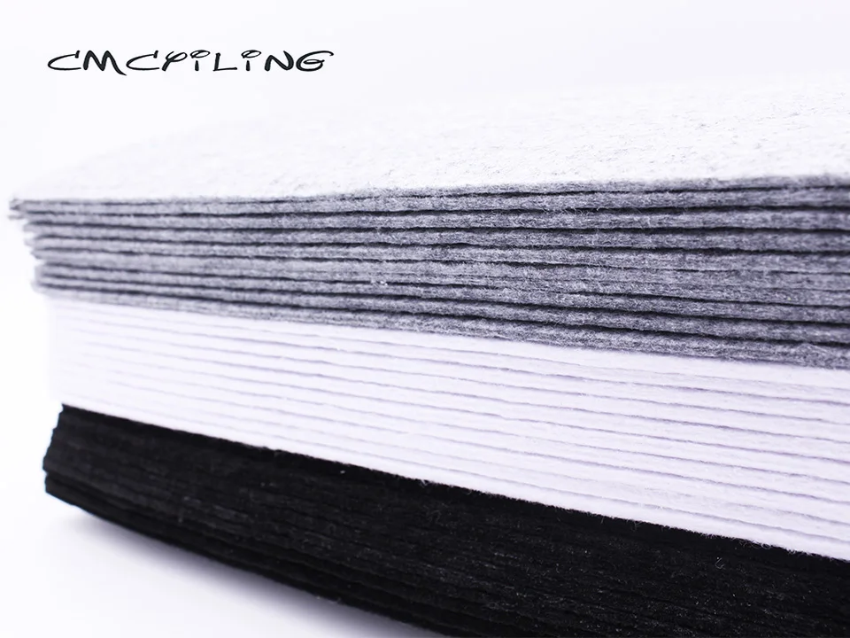 CMCYILING черный белый серый 10 шт./партия 30*30 см фетровая ткань 3 мм Толщина полиэфирная ткань для поделок войлочные листы