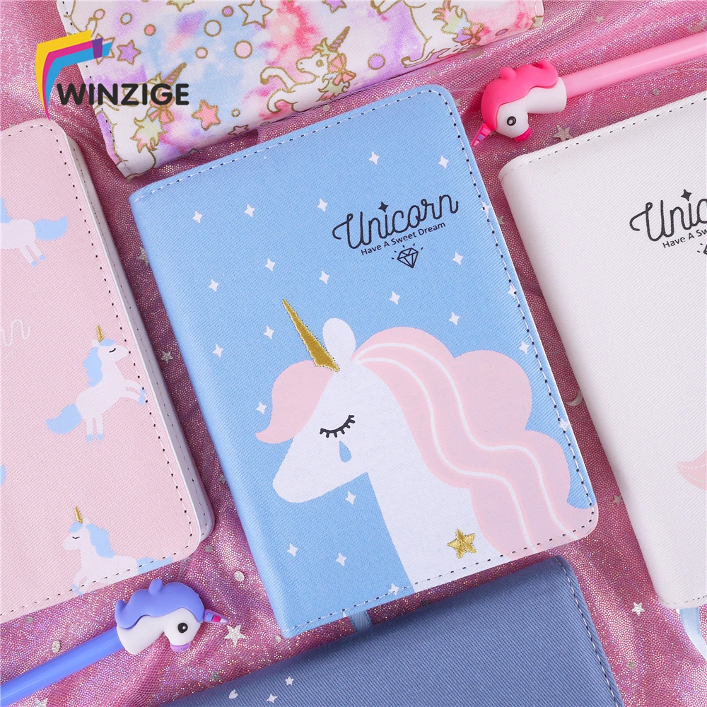 

Korean Kawaii Unicorn Notebook Bullet Journal Agenda Planner Cloth Cover Notebook Diary Monthly Weekly Planner Schedule Chancery