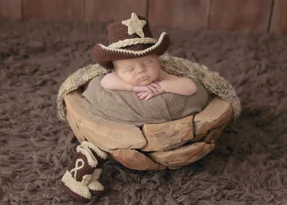 Baby Cowboy Boots hat Outfit Newborn 