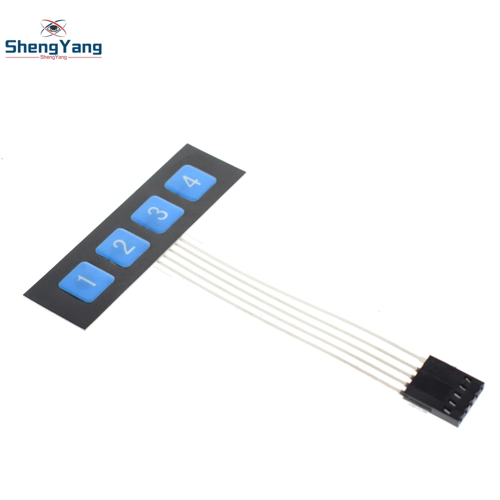 

ShengYang 1x4 4 Key Matrix Membrane Switch Keypad Keyboard Control Panel SCM Extended Keyboard Super Slim Controller for Arduino