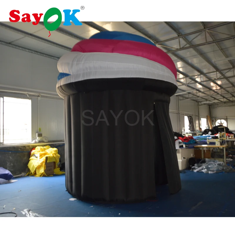 3.5mH Advertising inflatable kiosk ice cream booth inflatable ice cream stand for sale