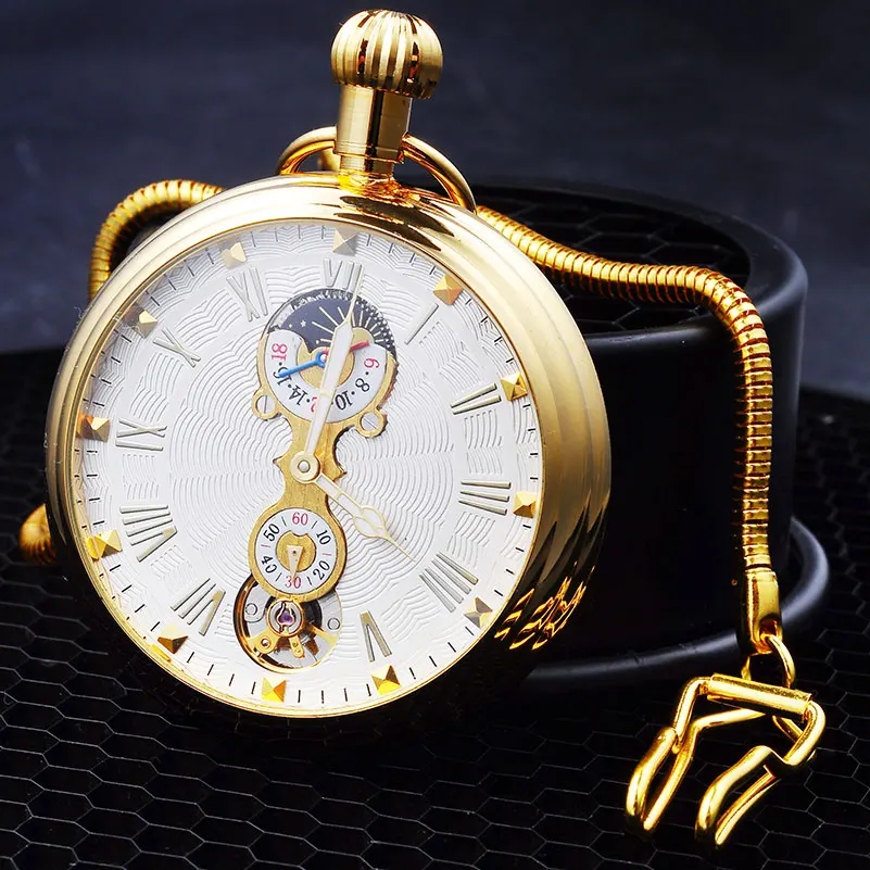 2016 Fob pocket watches luxury mechanical watch man skeleton dials