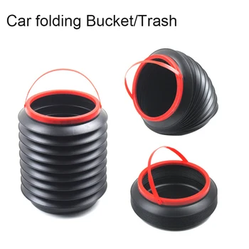 

4L Car Folding Trash Collapsible Water Fishing Bucket Outdoor Camping Garbage Plastic Bucket Storage Box Container