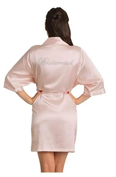 Халат для подружки невесты, свадебное Женское ночное белье, белое свадебное платье, халат, ночное платье, ночная рубашка, домашняя одежда - Цвет: light pink Bridesmai