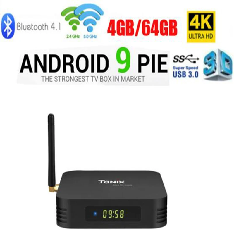 TX6 TV Box android 9.0 Allwinner H6 4GB DDR3 32GB/64GB EMMC 2.4GHz 5GHz WiFi BT4.1 HD 4K H.265 BT 4.0 IPTV Set top Smart Tv BOX