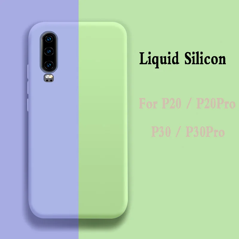 Мягкий чехол из жидкого силикона для Huawei P30 pro P20 однотонный HUAWEI роскошный