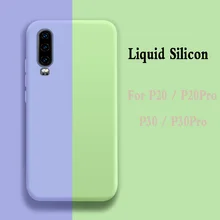 Мягкий чехол из жидкого силикона для Huawei P30 pro P20 однотонный HUAWEI