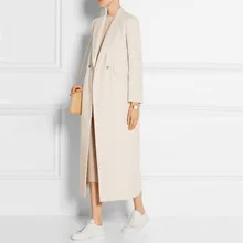 Новая мода Осень Зима длинное шерстяное пальто Женская Повседневная двубортная шерстяная Верхняя одежда кашемировый Тренч пальто размера плюс