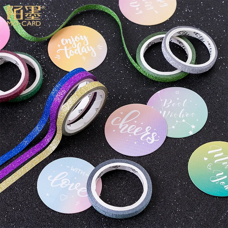 

4 pcs/lot 0.5 cm Wide The Star Present Glitter Washi Tape Adhesive Tape DIY Scrapbooking Sticker Label Masking Tape