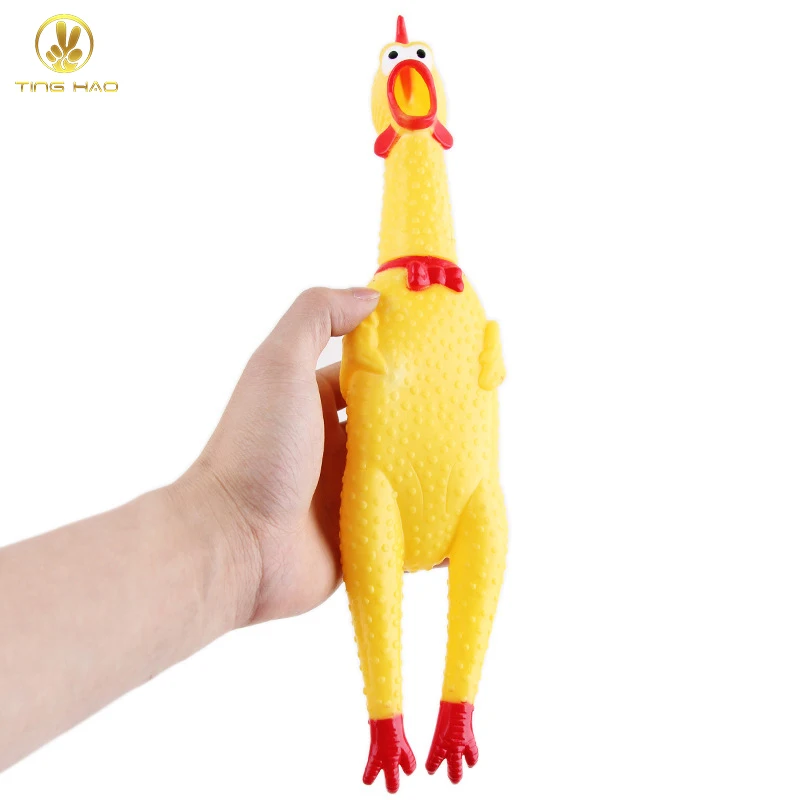 Shrilling Chicken Pet Dog Screaming Squawking Funny Toy Gift Rubbery plastic