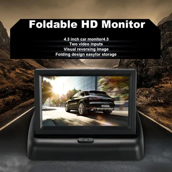 

4.3 Inch Folding Car Monitor Rear View Camera Television Display PAL/NTSC TV Auto Screens Parking Rearview Desktop Foldable