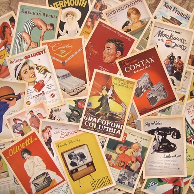 32Pcs/Set Vintage Classic Western Old Poster Gift Postcard Birthday Greeting Card Self Made Photo Cards | Канцтовары для офиса и
