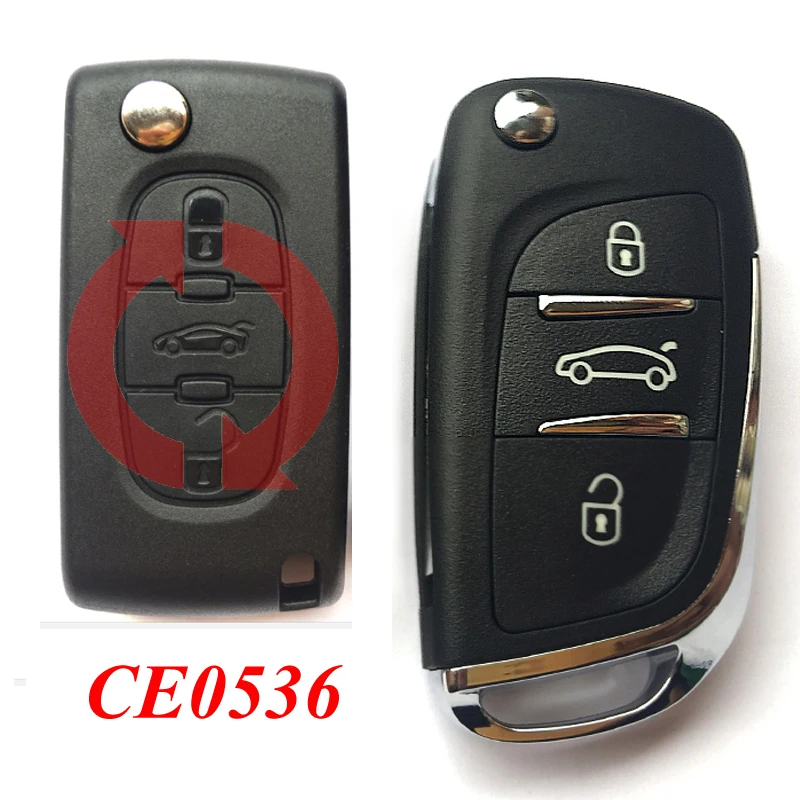 2 3 кнопки автомобильный брелок для CITROEN C5 C4 C6 C8 для PEUGEOT 406 407 408 306 607 Авто Флип ключ корпус дистанционного ключа