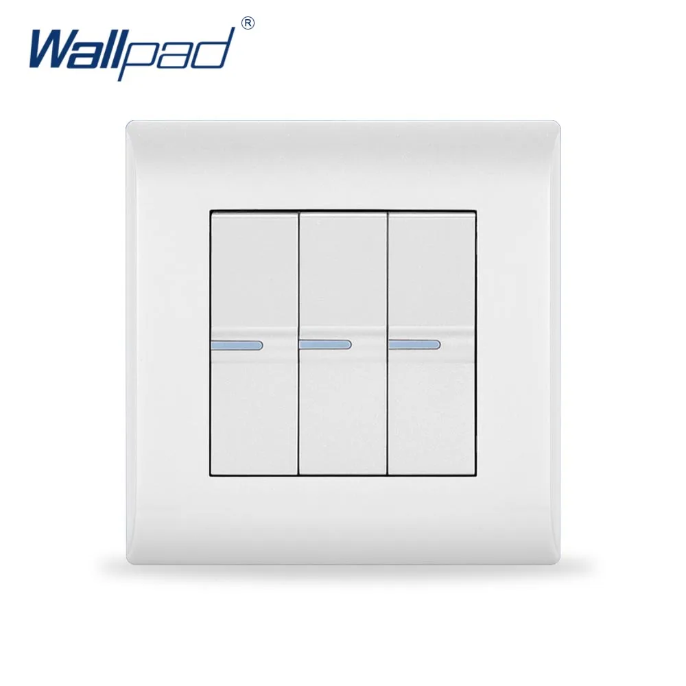 

2018 New Arrival 3 Gang 1 Way Wallpad Luxury White Wall Light Switch 16A AC110~250V PC Panel EU/UK Standard