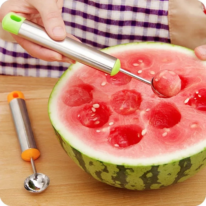 

Durable Stainless Steel Dual Double-end Scoop Fruit Digging Spoons Kitchen Supplies Accessories Tools Melon Ice Cream Scoop