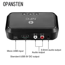 NFC Bluetooth приемник USB диск музыка чтение стерео 3,5 мм Беспроводной адаптер AUX/RCA Автомобильный Динамик Bluetooth аудио приемник