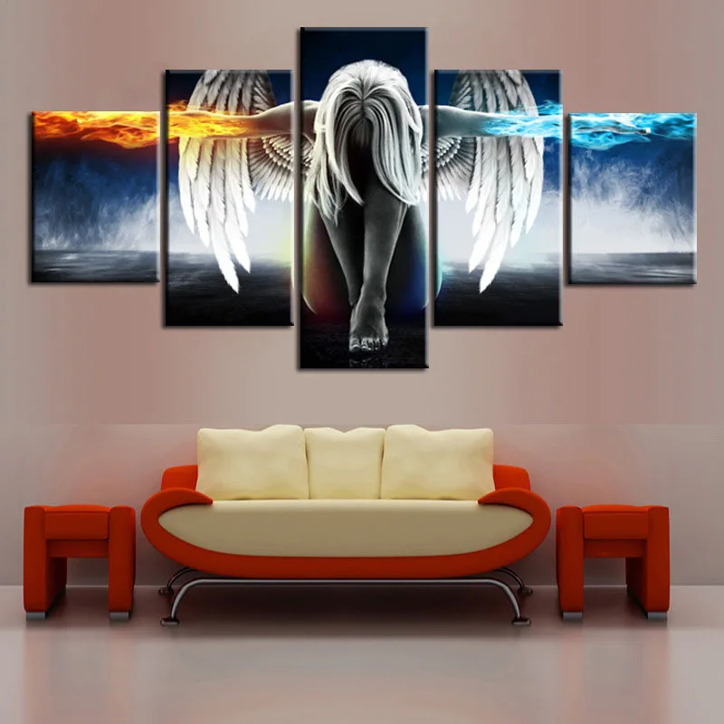 

Canvas Wall Art Modular Pictures Home Decor 5 Pieces Cartoon Paintings Living Room HD Printed Animation Posters Framework