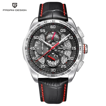 

PAGANI DESIGN Luxury Brand Waterproof Leather Quartz Skeleton Watches Sports Chronograph Men's Watches Relogios Masculino saat