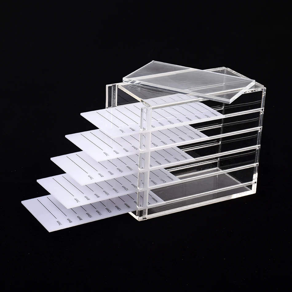 

5 Layers Eyelash Storage Box Makeup Display Container Eyelashes Glue Pallet Holder Grafting Eyelash Transparent Box Dropship