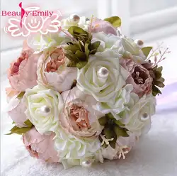 Букет невесты винтажный искусственный цветок Свадебный букет пион Свадебные цветы Романтический Модный букет de noiva розовый Purpl
