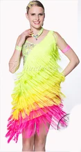New customize custom fringe tassel diamond Rumba cha cha salsa tango Latin dance competition dress