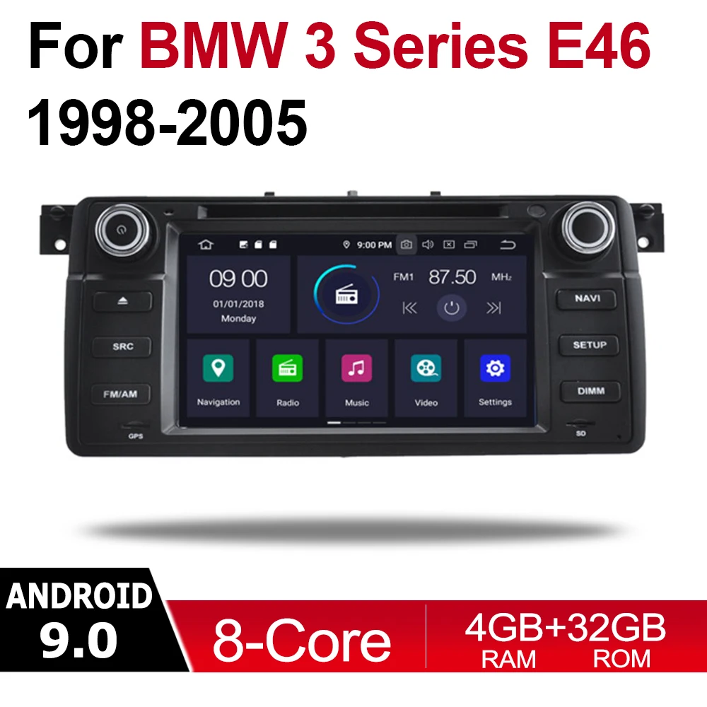 

4GB android 9.0 car dvd player for BMW 3 Series E46 1998~2005 Multimedia GPS Navigation Map Autoradio WiFI Bluetooth