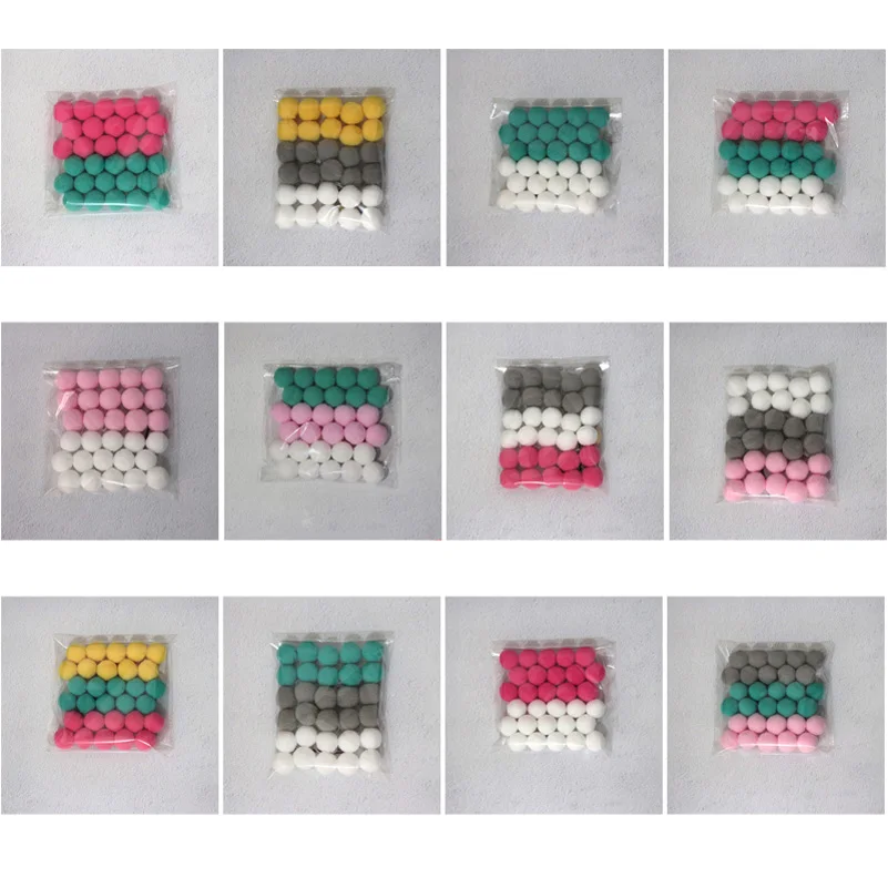 30 piezas DIY bolas de fieltro de lana 2 cm hecho a mano niños habitación decoración colgante guardería Pom Garland mejores regalos adorno para habitación de niños
