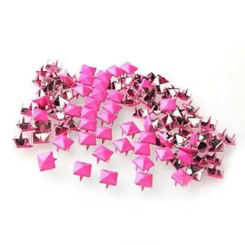 

100 PYRAMID STUDS LOOSE PINK SQUARE MM 9