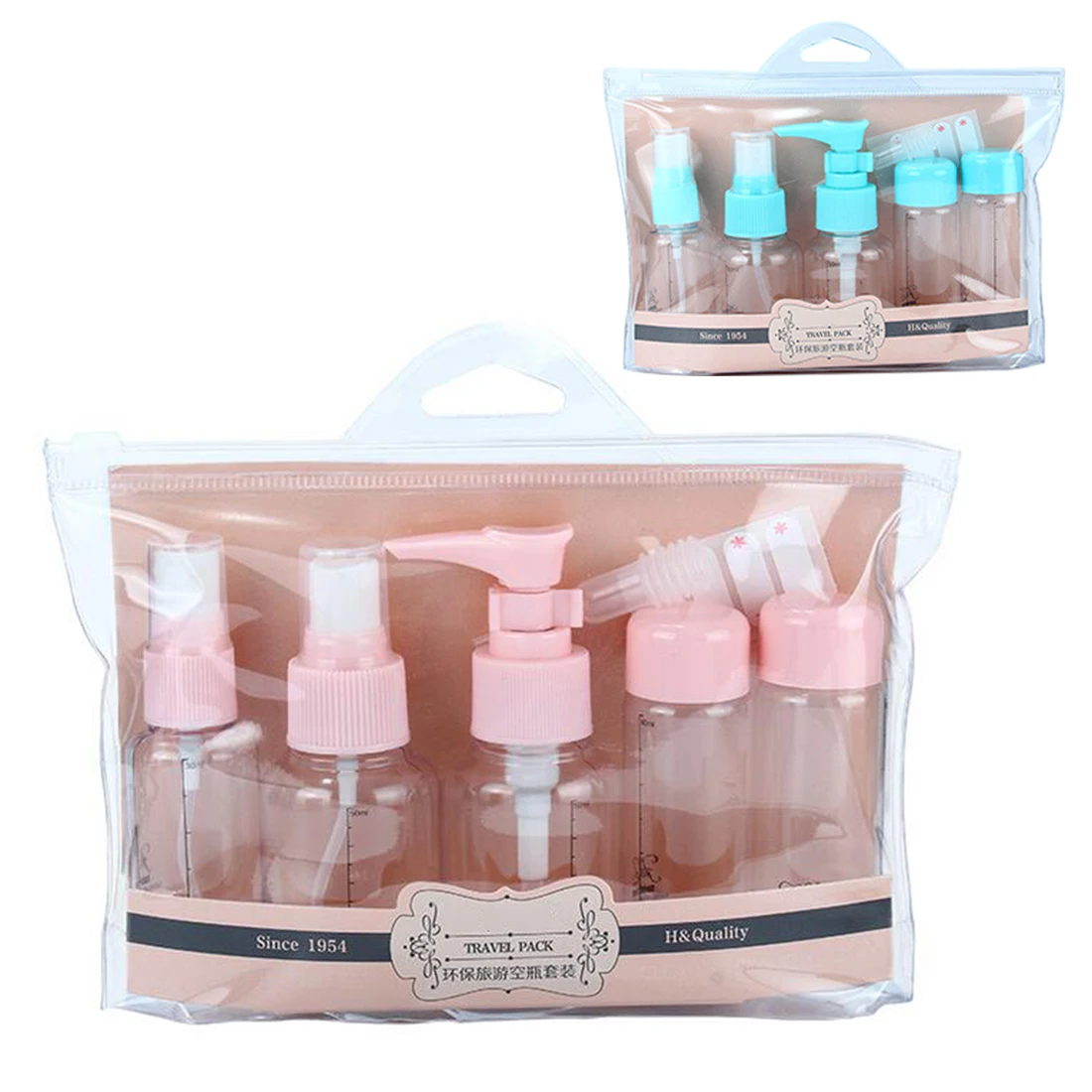 

Traveling Cosmetics Packaging Skincare Dispensing Empty Bottle Set Lotion Bottle Spray Bottle 7 Piece Lotion Bottle Spray Bottle