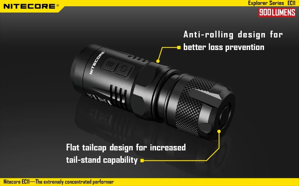 NITECORE EC11 фонарик комплект CREE XM-L2(U2) светодиодный макс 900 люмен луч расстоянии 190 м ручной фонарь с NL166 RCR123A батареи