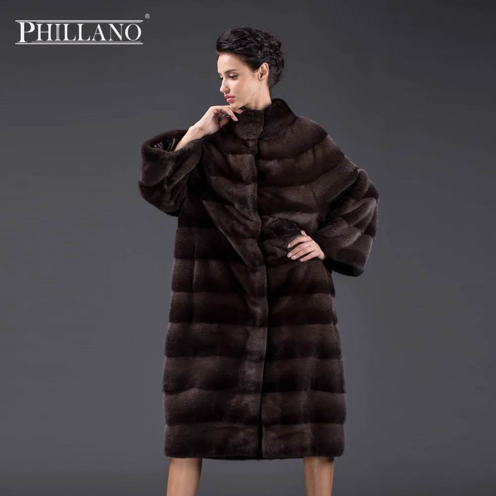 PHILLANO 2016 Зимнее Полупольто Женская Элегантная Норковая Шуба Для Женщины Меховое