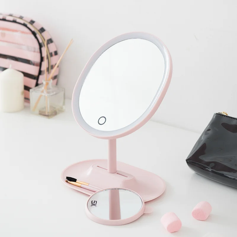 

YEATION LED Light Touch Screen Portable Vanity Mirror With 5X Magnifying Makeup Mirror Rechargeable Motion Sensor Mirror