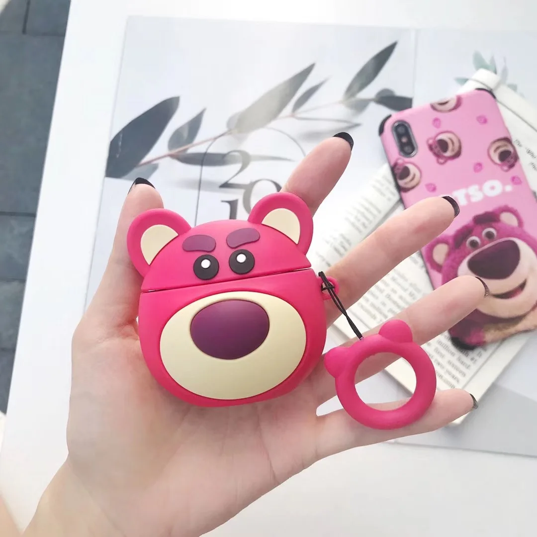 Cute Cartoon Bear Case for Airpods 1:1 Earphone Case Silicone TPU Protective Cover for Airpods Wireless Bluetooth Headphone Case