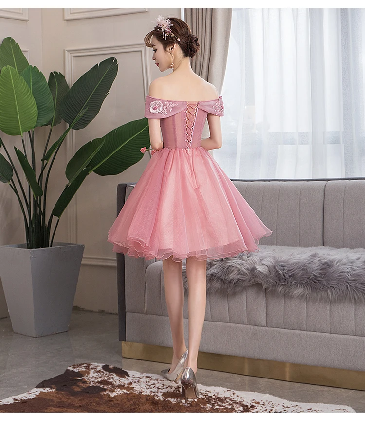 Новое поступление, темно-розовое трикотажное бальное платье принцессы для подружки невесты, банквечерние, вечеринки