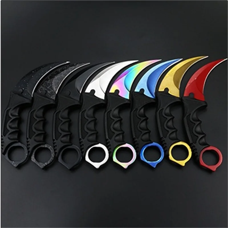 

Counter Strike Karambit Knife Fixed Blade lore Tactical Hunting rainbow Survival Sheath Tiger Tooth Knifes Camping Knife