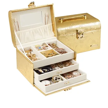 

New Luxury Leather Jewelry Box Gift Box for Jewelry Packaging Display Large Exquisite Makeup Case Luxury Women Jewelry Organizer