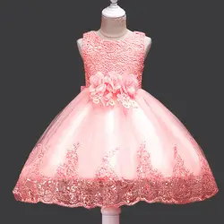 Модная детская одежда 2019 г. Летнее элегантное кружевное платье принцессы для девочек, накладное украшение для свадебного платья платье до