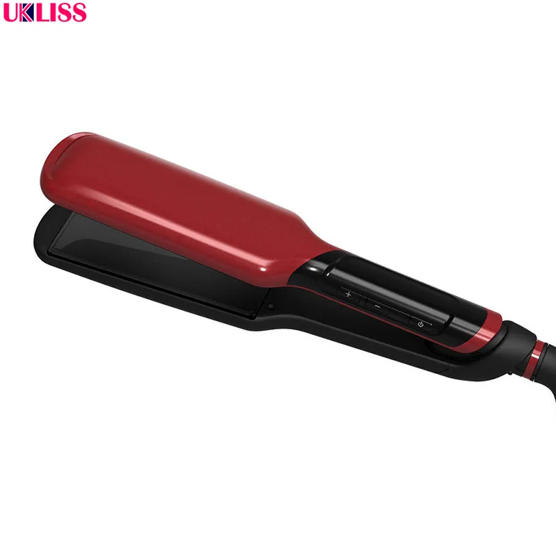 

Fast Hair straightener Brush LCD Digital Anti Static Ceramic Hair Straightening Iron 100-240V Professional Flat Iron