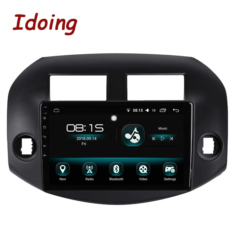 Clearance Idoing 10.2"4G+64G 2.5D IPS Octa Core 1 Din Car Radio Android 8.1 Multimedia Player Fit Toyota RAV 4 2007-2011 GPS Navigation 3G 1
