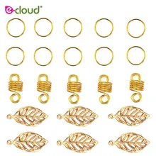 20 шт./пакет золотистые волосы кольца для косичек аксессуары заколки для волос Для женщин и девочек дреды бусины комплект ювелирных изделий Цвет золотого и серебряного цвета