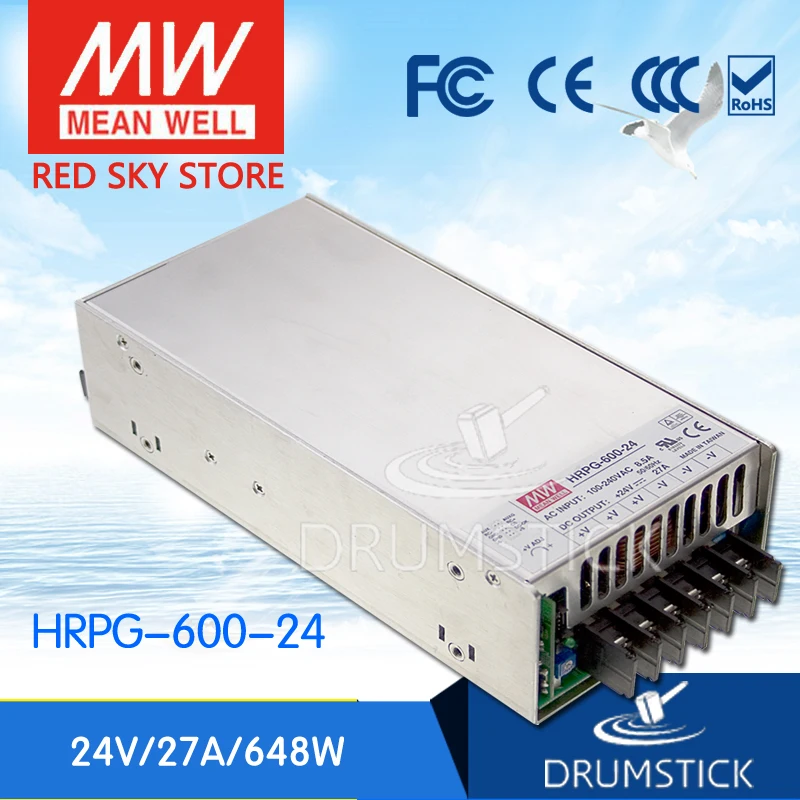 

MEAN WELL HRPG-600-24 24V 27A meanwell HRPG-600 24V 648W Single Output with PFC Function Power Supply
