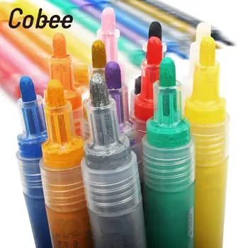 

Paint Marker Pen Waterproof Fabric Painting Pen Art Supplies Tire Metal Paint Ink Graffiti Paint Marker Crystal Shell