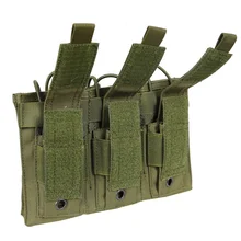 1000D нейлон тактический MOLLE тройной Открытый верх подсумок быстро AK AR M4 FAMAS Mag подсумок Военная Пейнтбольная техника
